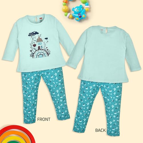 Image of LuvLap Baby Girls 100% Cotton Full Sleeve Top & Pyjama Sets, Pack Of 02