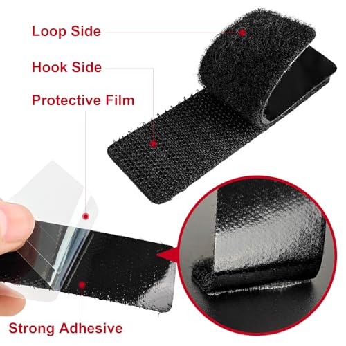 Image of 138 Sets Nylon Heavy-Duty Hook and Loop Tape, Various Sizes for Crafts, Office Use, and Wall Mounting