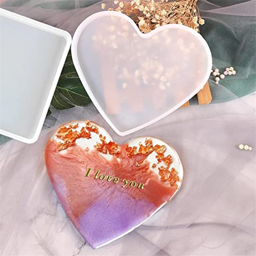 Image of SNOOGG Pack of 1 Heart-Shaped Silicone Mold for Epoxy Resin Art, DIY Casting, Making Coasters, Home Decoration, Cup Mats, and Customized Craft Projects