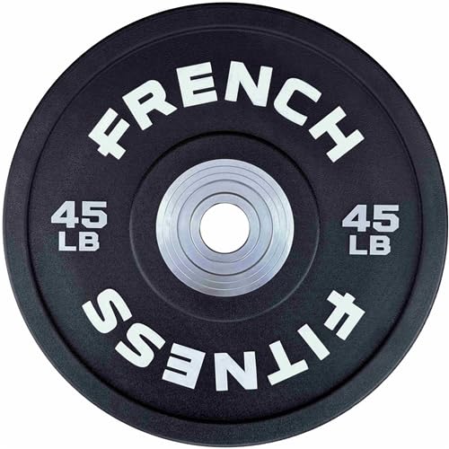 French Fitness Competition Urethane Bumper Plates, Premium High-Durometer Urethane, Hard Chrome One-Piece Design, Durable, Professional Look, 5-55 lbs