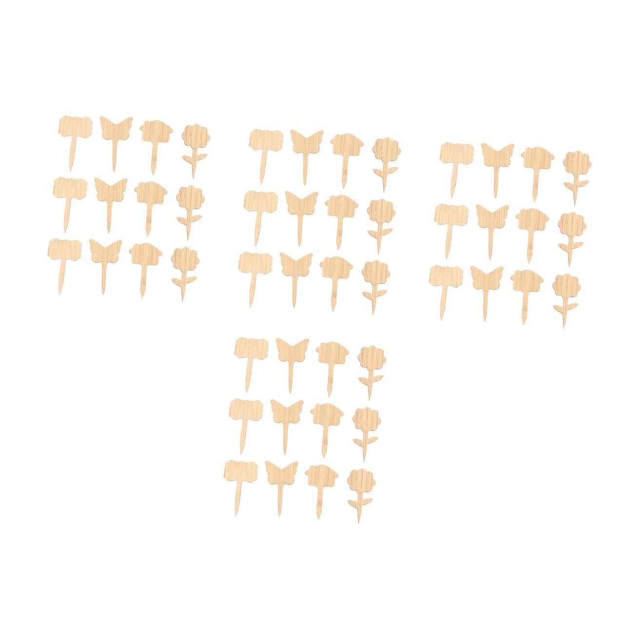 SUPVOX 4 Ensembles Marqueurs De Plantes Bâtons De Bambou Étiquettes Pour Plantes Succulentes De Jardin Grandes Artificielles Plaques D'Étiquettes Pour 40 pièces * 4