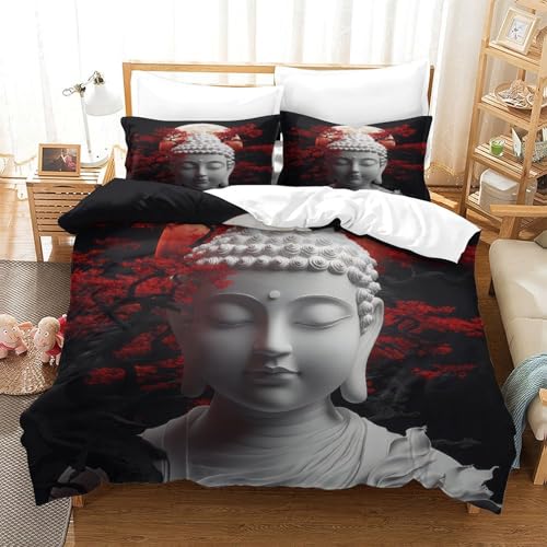 Housse de couette Bouddha 3D 200x200 microfibre parure de lit double