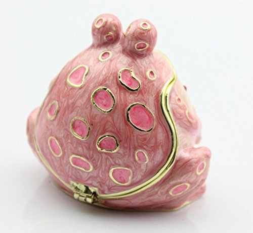 Znewlook Pink Color Round Belly Frog Bejeweled Collectible Trinket Jewelry Box With Czech Crystals #TOP2