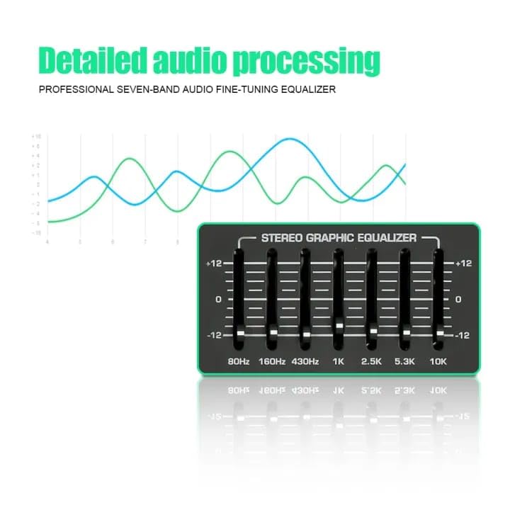 kh 4 Channel Professional Audio DJ Mixer Built-In EQ/16DSP/Recording Mode Reverb Bluetooth/PC/USB/MP3 Playback Concert Karaoke Home Singing Live Audio Equipment 48V Phantom Power For Each,Black - Image 4 thumbnail