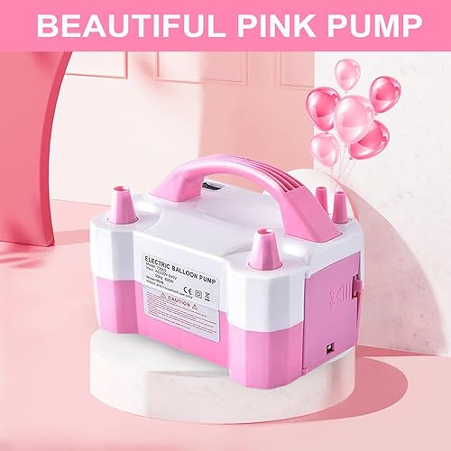 Miniatura 5 de Bomba eléctrica de globos, inflador portátil de doble boquilla con herramientas de atar globos para decoración de globos, bodas, fiestas de