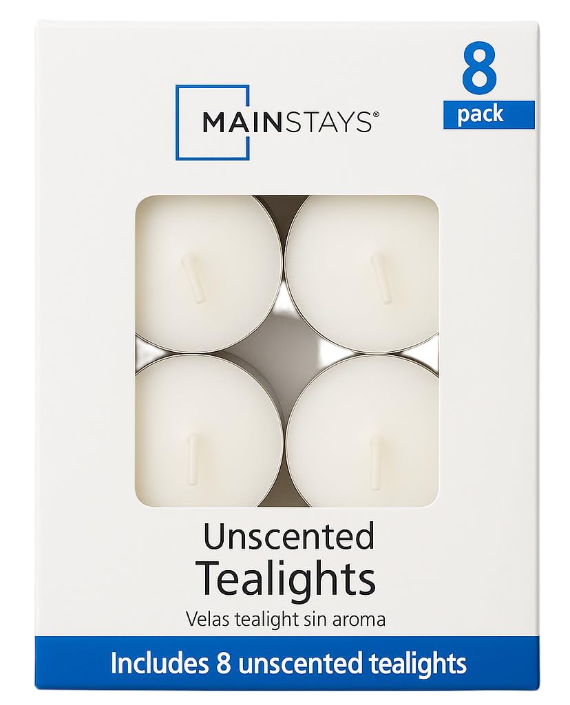 Celino Making Your Day White Tea Light Unscented Candles - Lasting With Cotton Wicks - Clean Burning - (8 Pack)