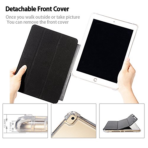 Valkit Ipad Air (3Rd Gen) 10.5'' 2019 / Ipad Pro 10.5'' 2017 Case, Smart Folio Stand Protective Translucent Frosted Back Cover For Apple Ipad Air 3 10.5 Inch 2019[Auto Sleep/Wake], Black #TOP2