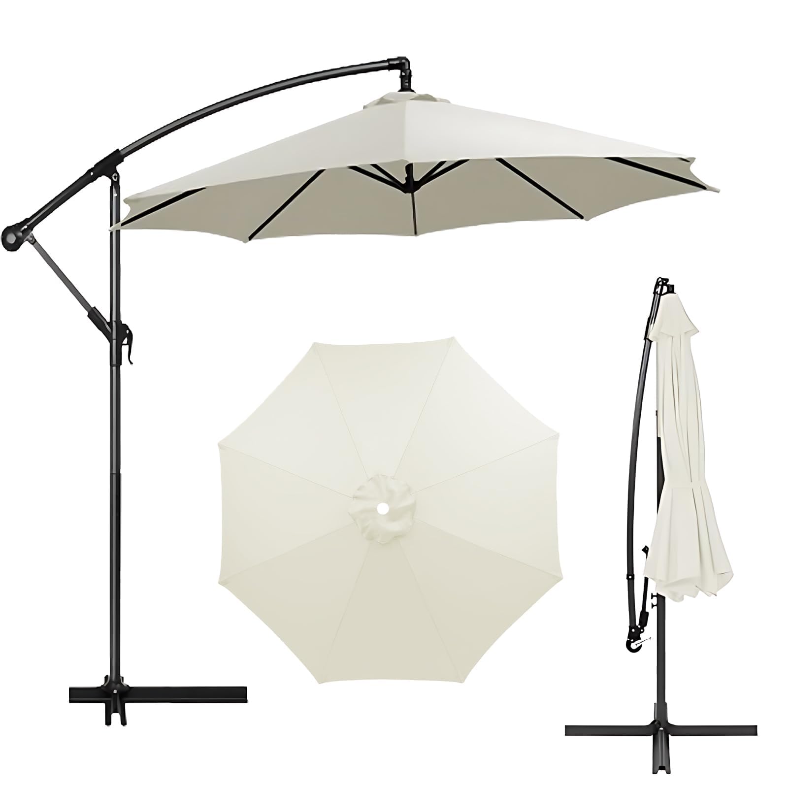 SANGOGO Parasol de repuesto para sombrilla de mercado de 3 m, impermeable, con parasol, protección UV, para 8 puntales, toldo de repuesto para sombrillas al aire libre