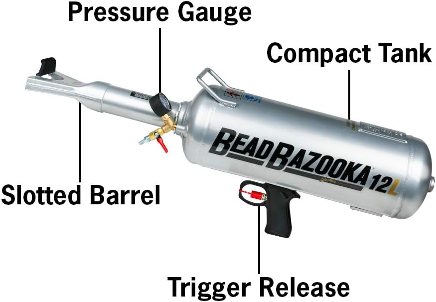 Gaither Handheld Bead Bazooka - Professional Automotive Tools, Bead Seater Blaster Tool with Rapid Air Release, Tire Inflator for Passenger and Commercial Vehicles, 12 Liter