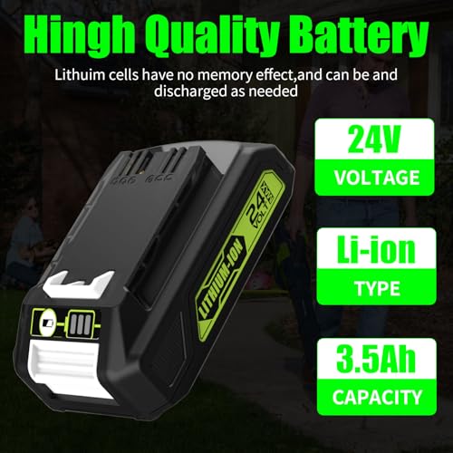 Replacement 24V 3.5Ah Battery for Greenworks BAG708 29842 29852