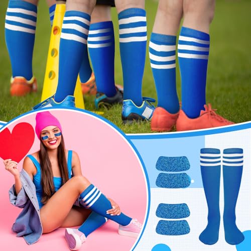 Image of Panitay 2 /12 /16 /24 Pairs Softball Soccer Socks Glitter Eye Black Stickers Team Spirit Accessories for Youth Women Sport Wear