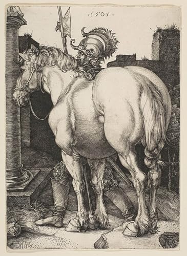 Le Grand Cheval d'Albrecht Dürer, Affiche d'Art 60x90cm en Impression sur Toile pour Salon