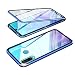 Produktbild JoyCube Huawei P30 Lite Hülle360 Grad Magnetische Adsorption Schutzhülle Vollbildabdeckung Hartglas Handyhülle mit Panzerglas Rückseite Vorne und Hinten Glas Case Cover für Huawei P30 Lite,Blau