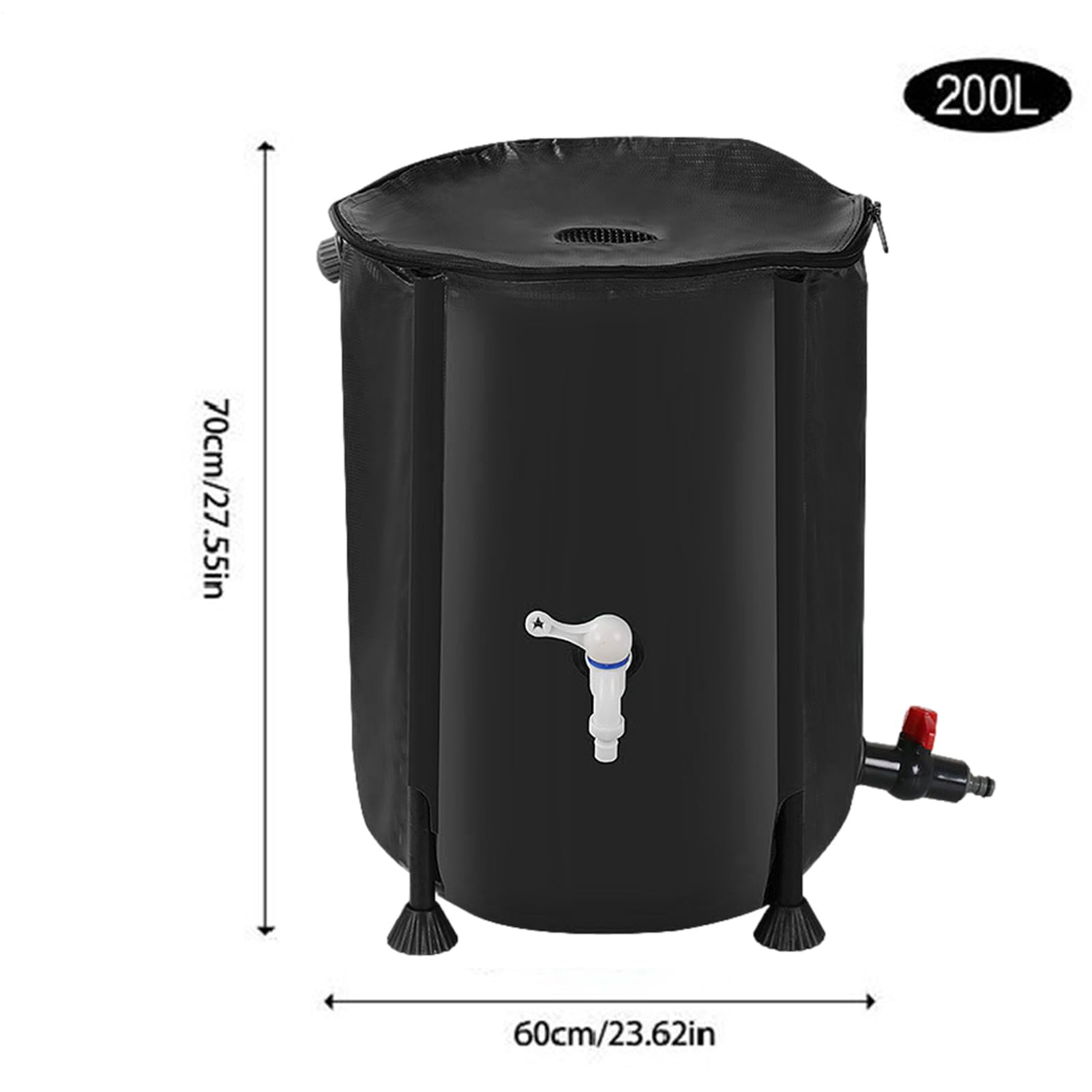 Barile di raccolta 'acqua piovana, fusti per la pioggia per la | conservazione del serbatoio resistente portatile a prova di intemperie, 200 l, contenitore con