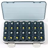 OuYteu Large Pill Organizer 4 Times a Day, 7 Days a Week, Weekly Pill Box Pill Case with Dust-Proof