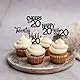 ALEGRE Cupcake Topper 20 Geburtstag Mann, 24 Stück Muffin Deko 20 Geburtstag Frau, Schwarz Glitzer Cupcake Deko 20. Geburtstagdeko, Happy 20th Tortendeko 20 Geburtstagdeko, 2005 Kuchen Deko 20