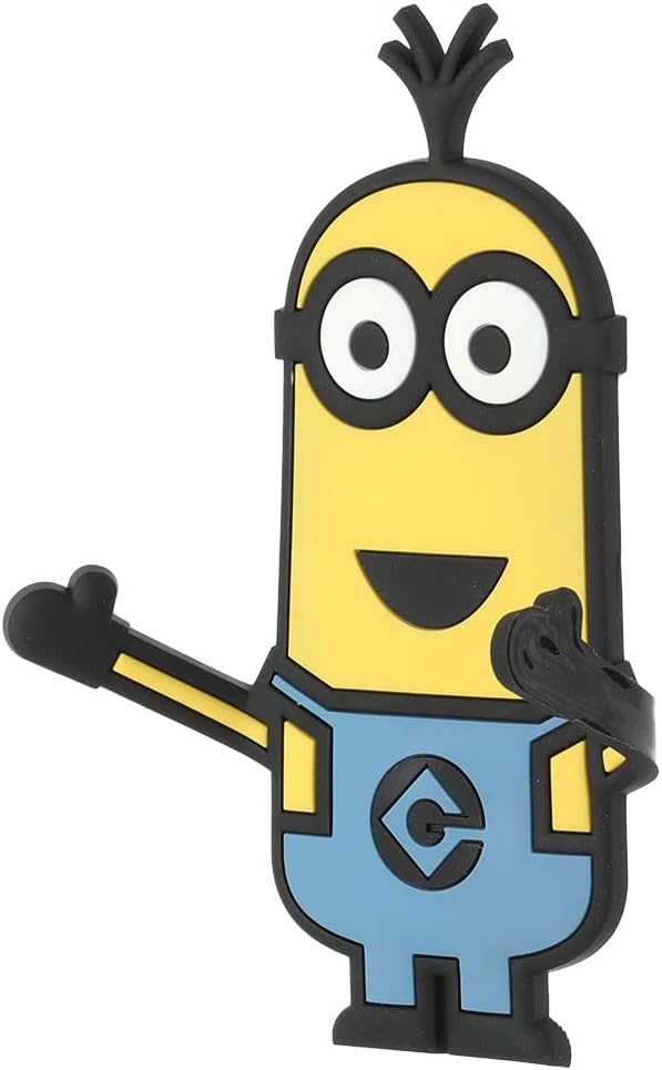 MINISO Minions Collection PVC Soft Rubber Hook 1Pc Traceless Sticky Hook Car Headrest Suction Door Wall Hooks for Home Kitchen Bathroom (Random Color)