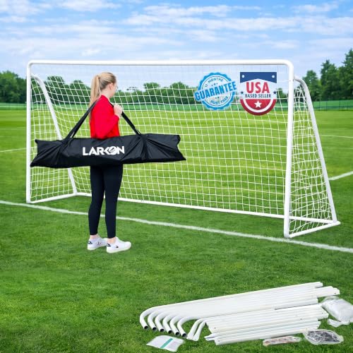 Larkon 12x6 Soccer Goal for Backyard with Upgraded 75 Ply Net