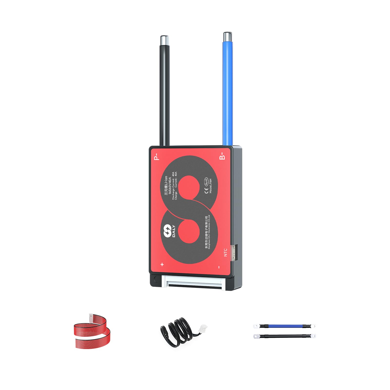 DALY Protection Card 3S-24S BMS 15A to 200A with Balancing Wire and Temperature Sensor for Lithium Battery Pack (Li-ION 16S 60V, 40A)