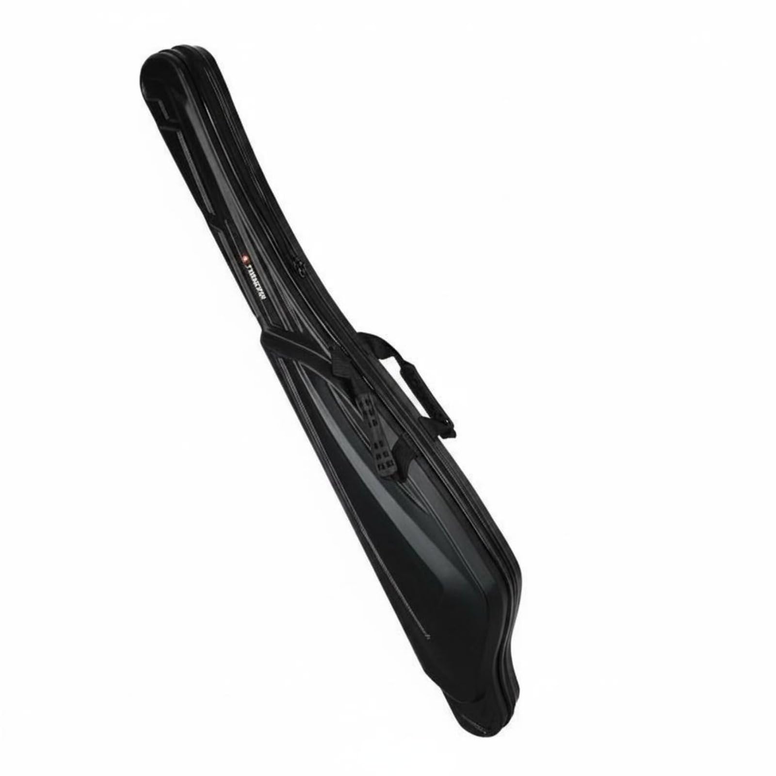Angelruten Tasche Angelrutenkoffer Rutenkoffer Rutentasche Angelzubehör Wasserfeste Polypropylen Hartschale mit Stabiler Form für Sicheren Transport, Schwarz, Schwarz, 135 cm