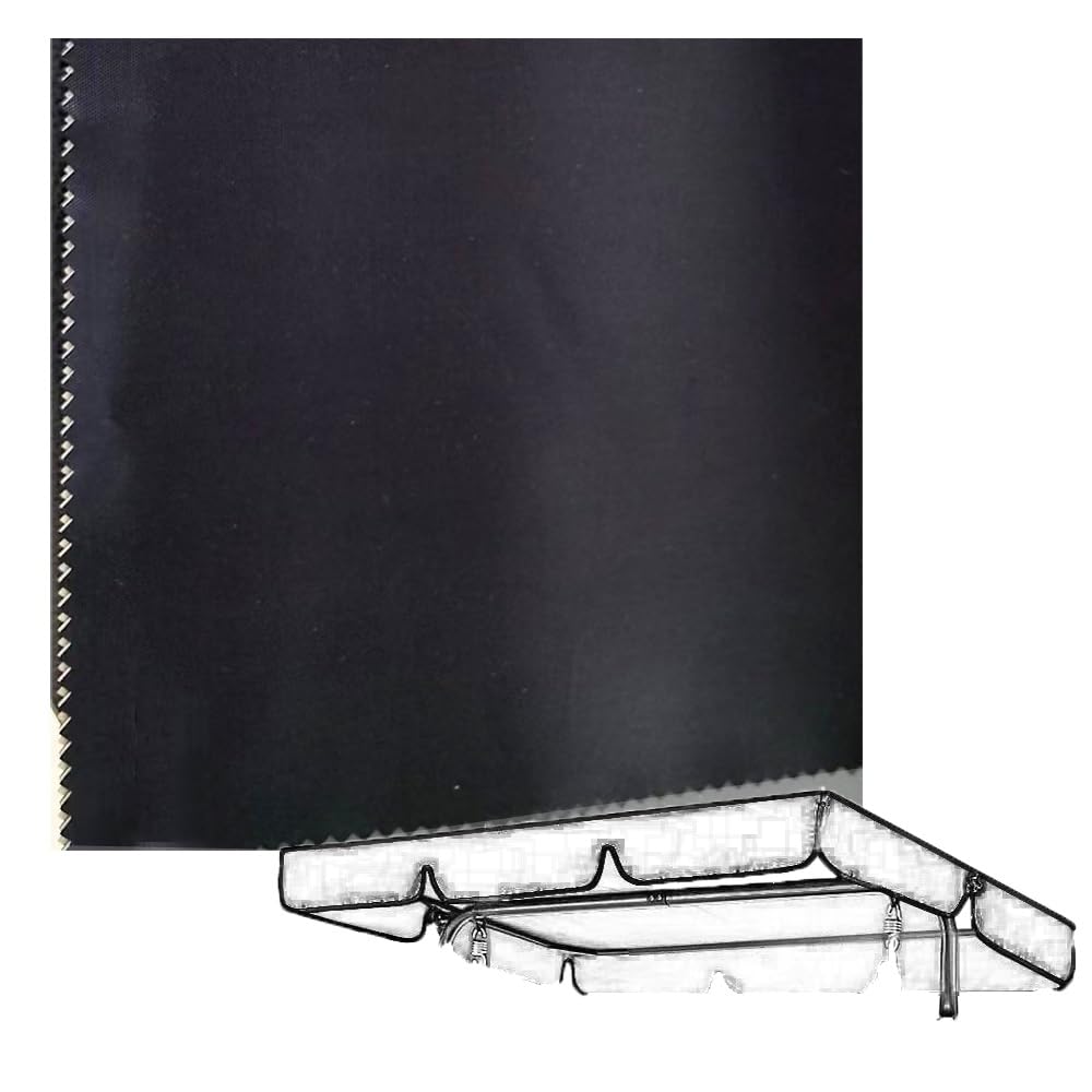 OPOLDBDMAC Swing Canopy Outdoor Porch Swing Seat Canopy Cover，Waterproof Hammock Cover Top Rip Proof Windproof Backyard Glider Swing Sun Shade Awning For Patio Garden(Black,74.8x52in-190x132cm)