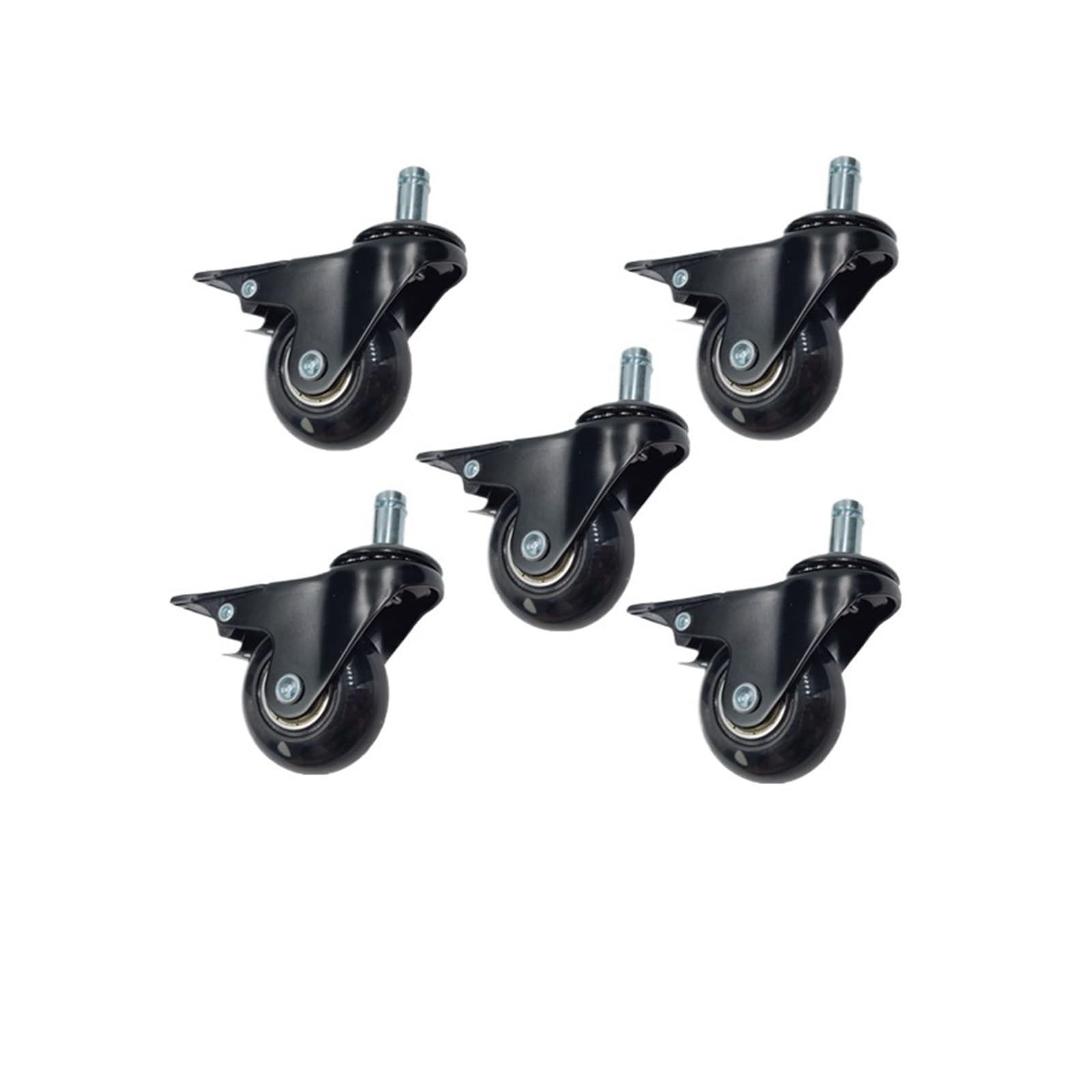 MXXDMOPD 5 Pieces/lot 2/2.5/3 inch Transparent Wheel brake/10mm/11mm PU Office Furniture Chair casters(No.3)