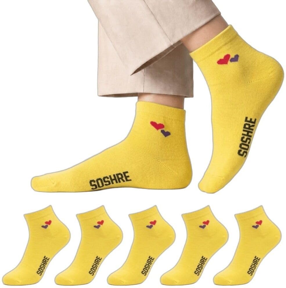 SOSHRE Ankle Length Socks for Girls || Solid Ultra Soft made of Cotton || Breathable And Stretchable Socks for Kids || women and girls || Sneaker Shoes Socks Multicolor (Pack of 3) 3