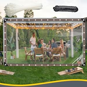 Yeatem 1.8x3.5m Transparente Vinylplane mit Ösen