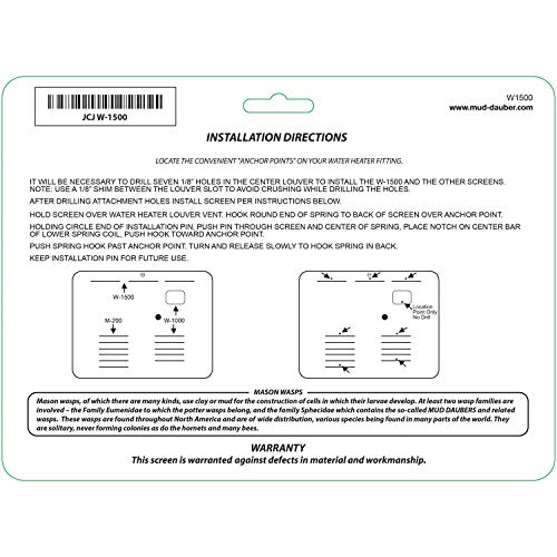 Image of JCJ W-1500 Mud Dauber Screen for RV Water Heaters - Atwood RV On-Demand Water Heater