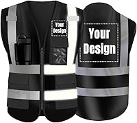 Vista 24 de YOWESHOP El chaleco reflectante de la seguridad de la alta visibilidad modifica el uniforme al aire libre del trabajo