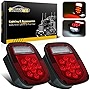 Partsam 2x Red/White 39 LED Stop Turn Tail Stud Lights Replacement for Jeep CJ YJ JK Truck Trailer Boat RV, Hardwired