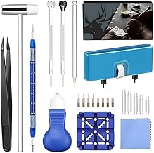 28 in 1 Watch Repair Kit Battery Replacement Strap Adjustment Resizing Watch Link Pin Remover Watch Opening Professional Spring Bar Tool Set, Watch Band Link Pin Tool Set with Carrying Case