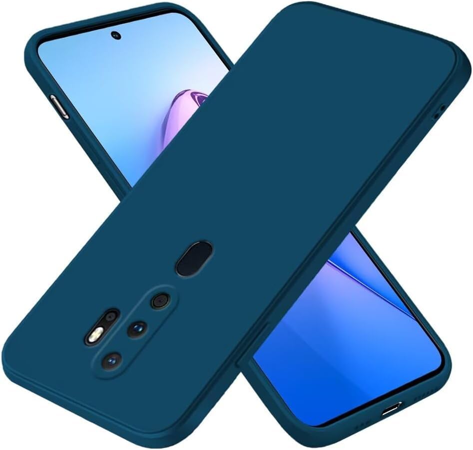 Funda Carcasa de Silicona Líquida para OPPO A5 2020 4G / A9 2020 4G, Interior de Microfibra Antigolpes Protección Gel Ultra Suave de Goma a Prueba de Choques y Arañazos FSUA (Azul)