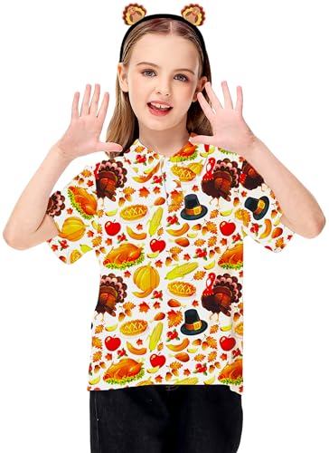 Image of AOBUTE Kids 4th of July Polo American Flag Short Sleeve Button Down Shirts Tops 3-14 Years