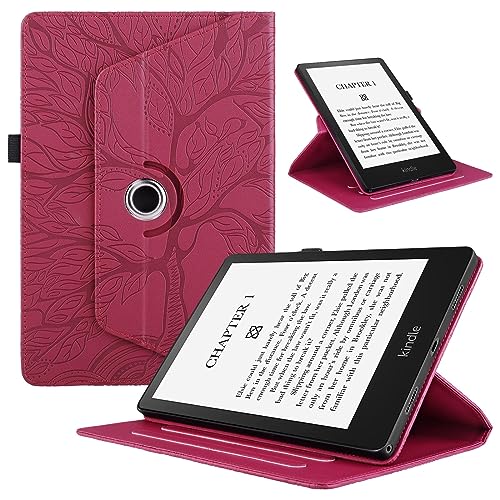 Étui rotatif 360 pour Kindle Paperwhite 5 liseuse 6.8 pouces pliable rouge