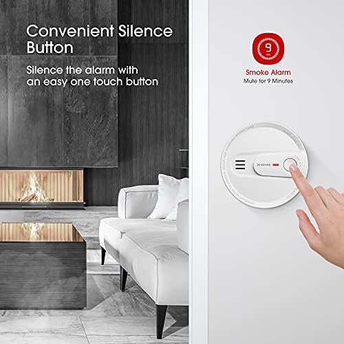 X-Sense Smoke Alarm, 10-Year Battery Fire Alarm, Fire Smoke Detector with LED Indicator & Silence Button, Conforms to EN 14604 Standard