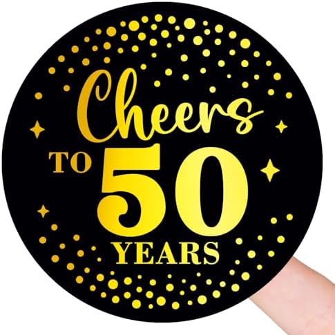 100 x Cheers to 50 Years Stickers – 50th Anniversary Party Decora...