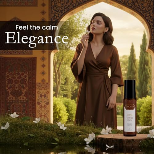 Image of Aura Divine Musk Roll-On | Long-Lasting Natural Attar Perfume Oil | Alcohol-Free, Skin-Friendly & Chemical-Free Fragrance for Men & Women, 8ml