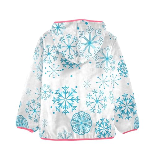 OTVEE Christmas Blue Snowflake Kids Hoodie Jacket Fall Spring Full Zip Warm Outwear Coat2