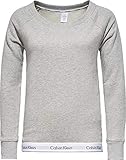 Normale Passform Calvin Klein Damen TOP Sweatshirt Long Sleeve Langarmshirt, Grau (Grey Heather 020), One Size (Herstellergröße: S)