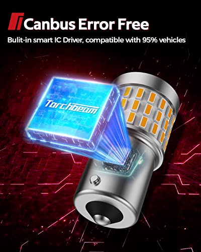 Torchbeam 1156 Turn Signal Bulbs, Amber 1156 Led Bulbs With Resistor Error Free Anti Hyper Flash, Ba15S 7506 1003 1141 P21W Led Car Bulb Replacement For Side Marker Light, Turn Signal/Tail Lights #TOP6