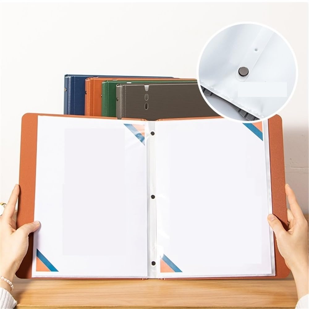 Cartelle Portadocumenti In Plastica Trasparente Con Buste A4 60 Pagine Multicolor 5 Pz(Green)