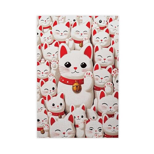 Maneki Neko impression sur toile motif chat décoration murale chambre coucher salon