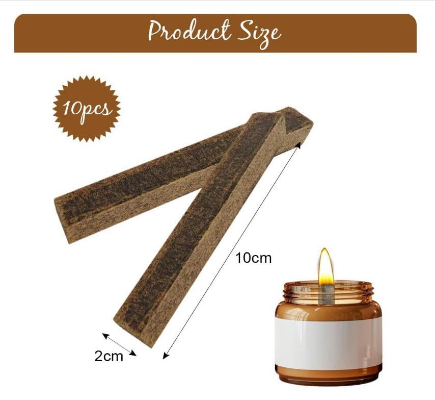 20 * 100mm 10/20PCS Duże drewniane knoty do wyrobu świec Knoty Krackle Bezdymne świece sojowe(20PCS)