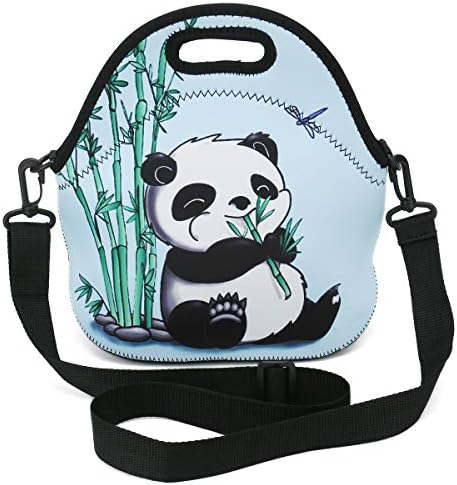 Neoprene Reusable Insulated Lunch Bag School Office Outdoor Thermal Carrying Gourmet Lunchbox Lunch Tote Container Tote Cooler Warm Pouch For Men,Women,Adults,Kids,Girls,Boys (Cute Panda)