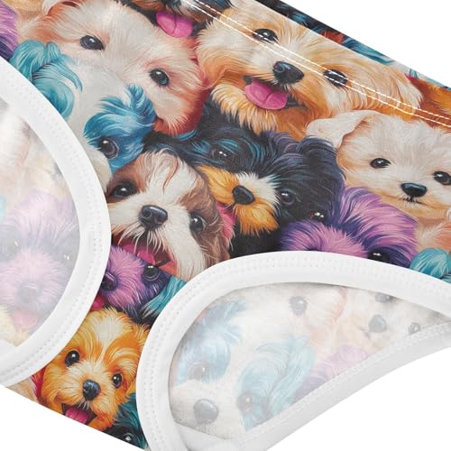 Girls Underwear Soft Cotton Colorful Puppies Dogs Kids Panties in Sizes 2/3t, 4t, 5t, 6 and 84