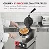 Superior Kitchen Commercial Belgian Waffle Maker, Stainless Steel Waffle Iron with Non-Stick Coating, Rotating Flip Design, Heat-Resistant Handle, Adjustable 122℉/50℃ to 482℉/250℃ Range, 1200W #3
