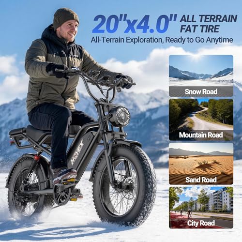 Electric Bike for Adults, 1500W Brushless Motor Ebike, 20" Fat Tire Electric Bicycles, 48V 20Ah Battery, 31MPH Top Speed with Dual Suspension E Bikes - Image 5