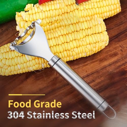 Image of Stainless Steel Julienne Vegetable Peeler Multi-Functional Fruit & Veggie Shredder Slicer and Grater for Potatoes, Carrots, Cucumbers (Corn Peeler)