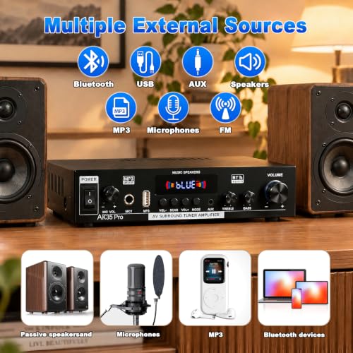 AK35 Pro Bluetooth Stereo Amplifier Review 300W Home Audio 2.0 Channel - Image 2